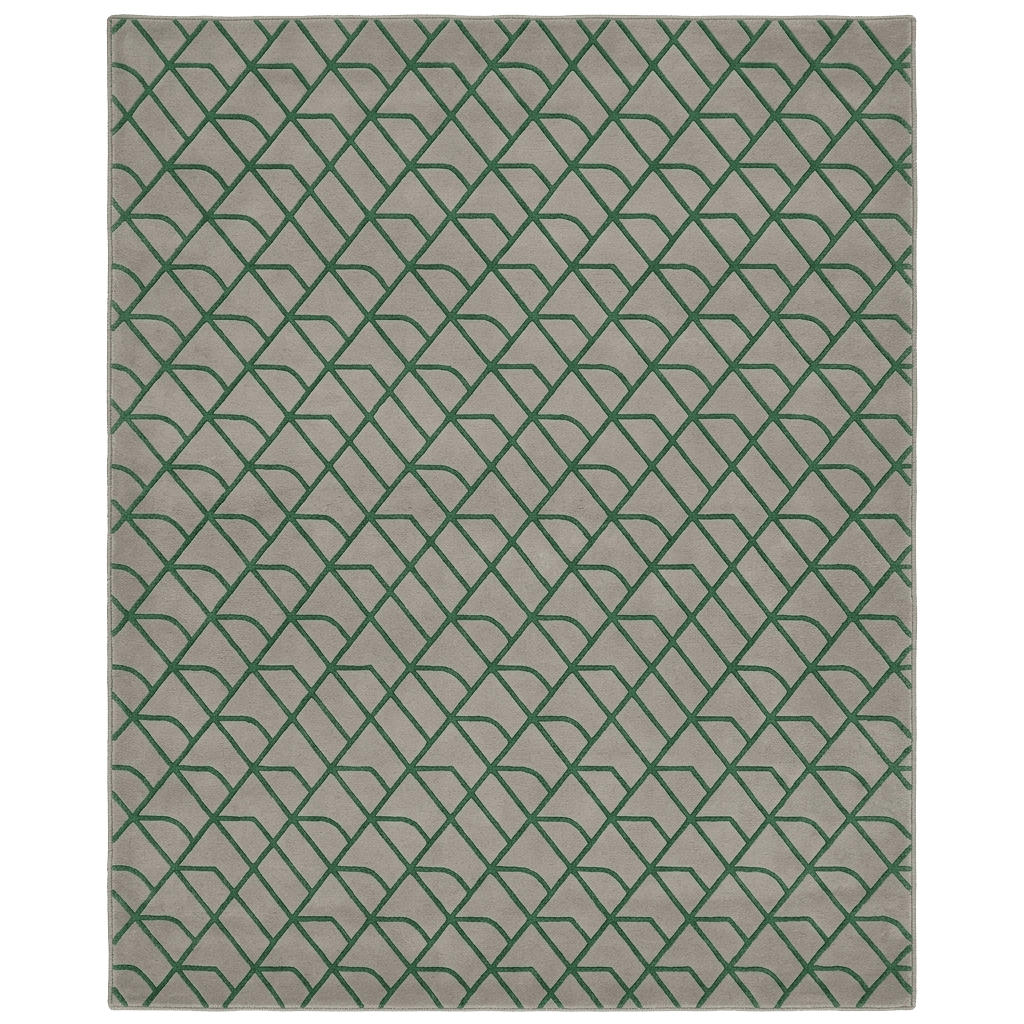 Green Geo Mesh Hand Tufted Rug - MAIA HOMES