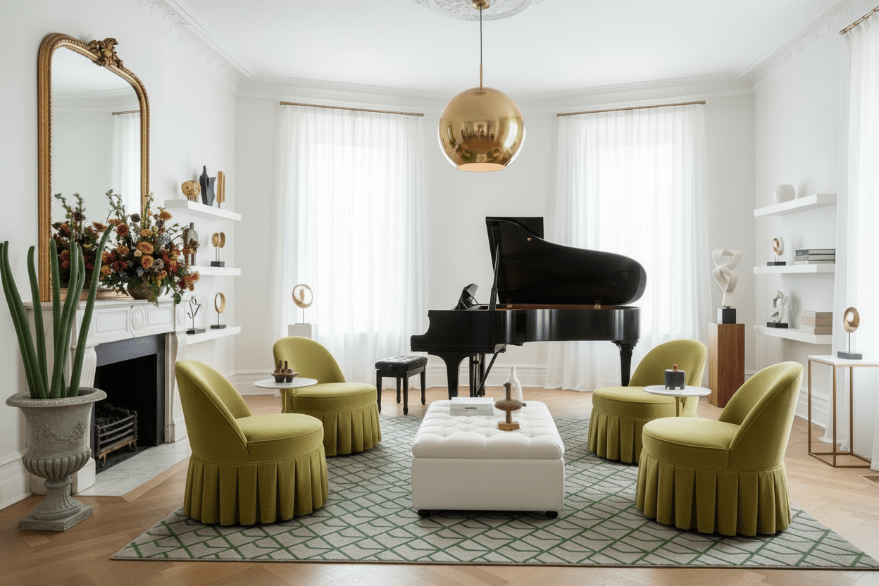 Green Geo Mesh Hand Tufted Rug - MAIA HOMES
