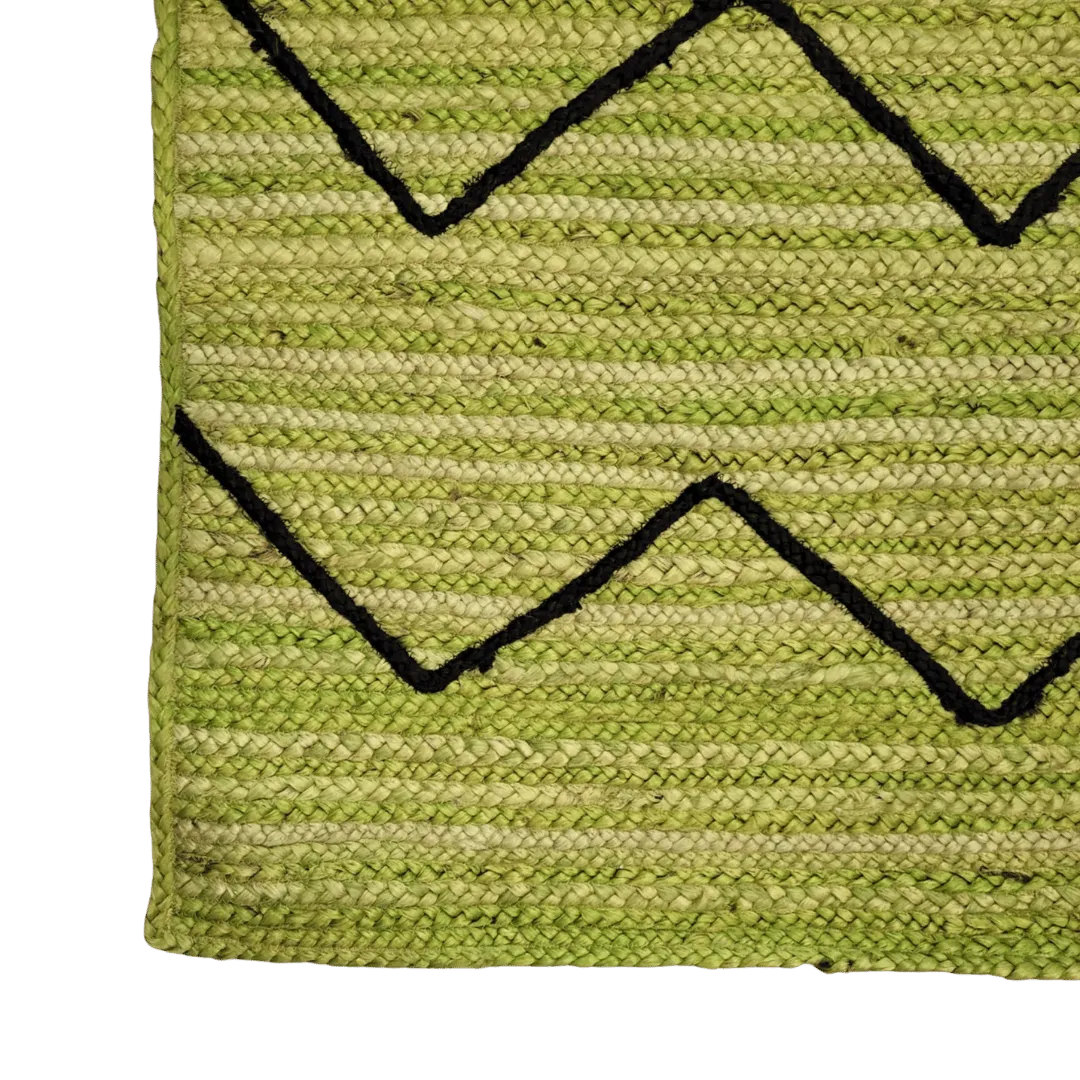 Green Hilly Natural Jute Rug