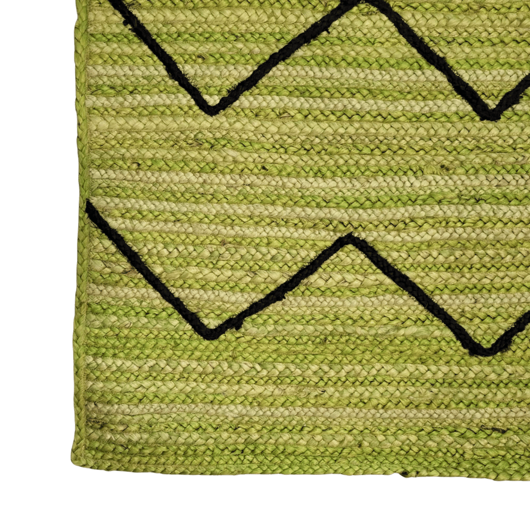 Green Hilly Natural Jute Rug 2'6" x 12'