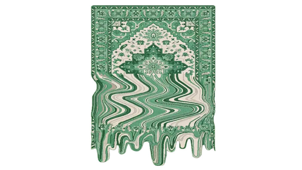 Green Melting Traditional Persian Hand Tufted Wool Rug - MAIA HOMES