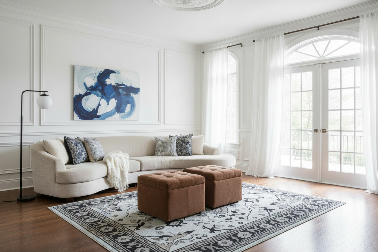 Grey Medallion Classic Hand Tufted Wool Rug