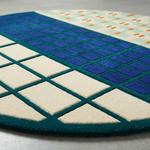 Gridwork Mosaic Hand Tufted Round Rug