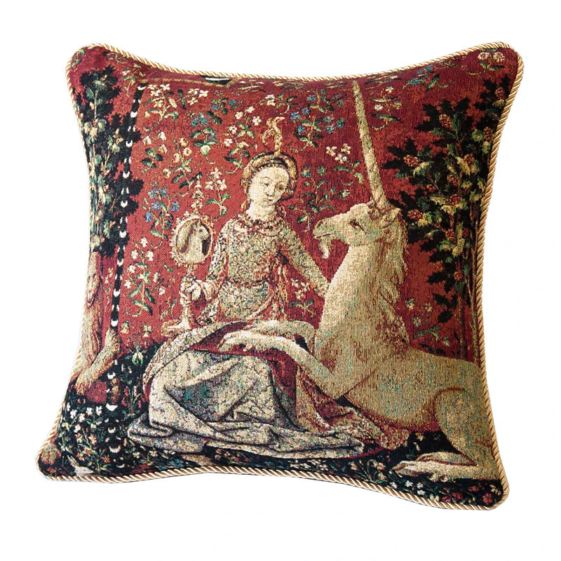 Medieval Tapestry Throw Pillow Cover