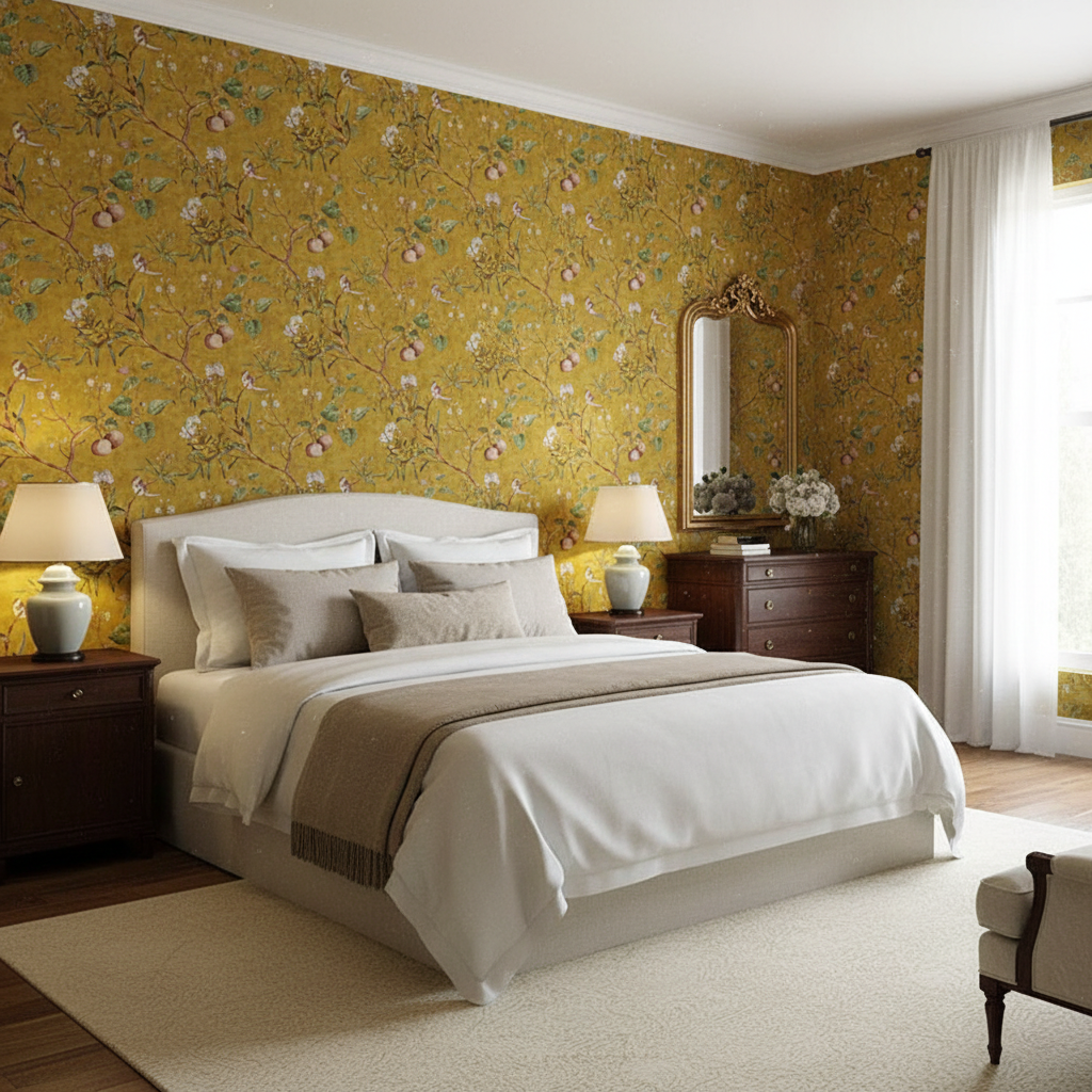 Retro Woodland Forest Mural