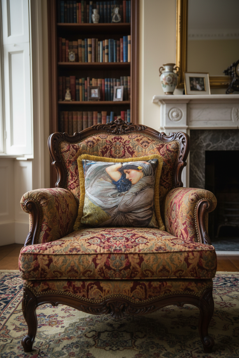 Vintage Oil Painting Lady Double-Sided Cushion Cover