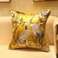 Chinoiserie Crane Embroidered Throw Pillow Cover Yellow