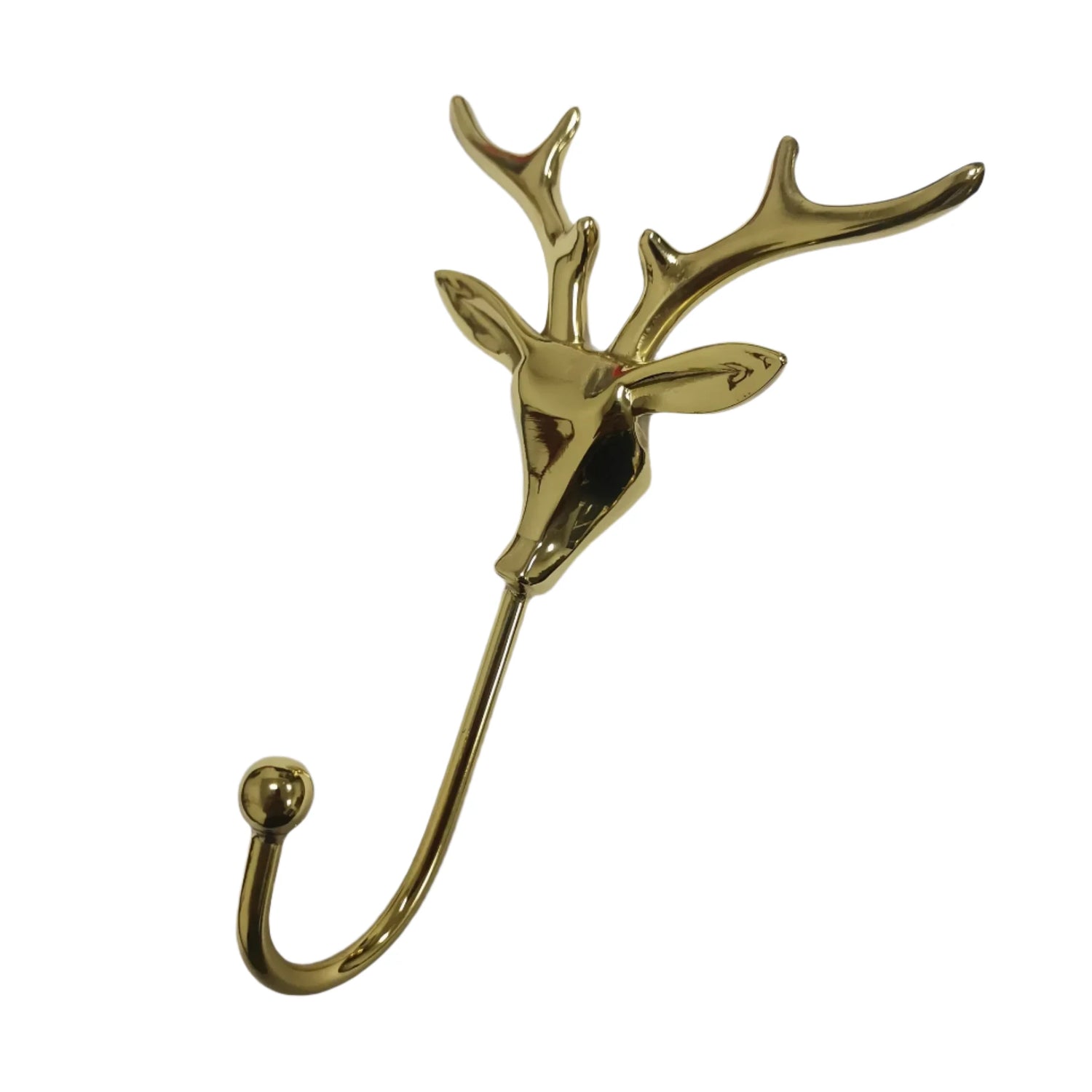 Gold Deer Head Brass Wall Hook