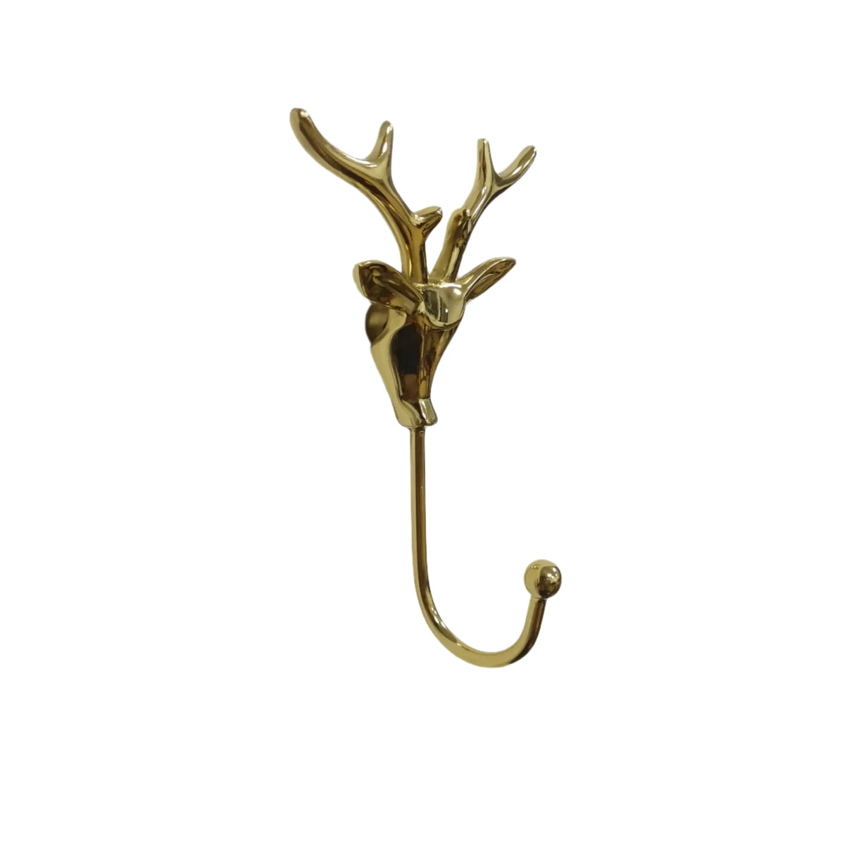 Gold Deer Head Brass Wall Hook