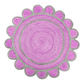 Half Circle of Life Accent Jute Rug - Purple Handmade Scalloped Round Jute Rug - Pink 