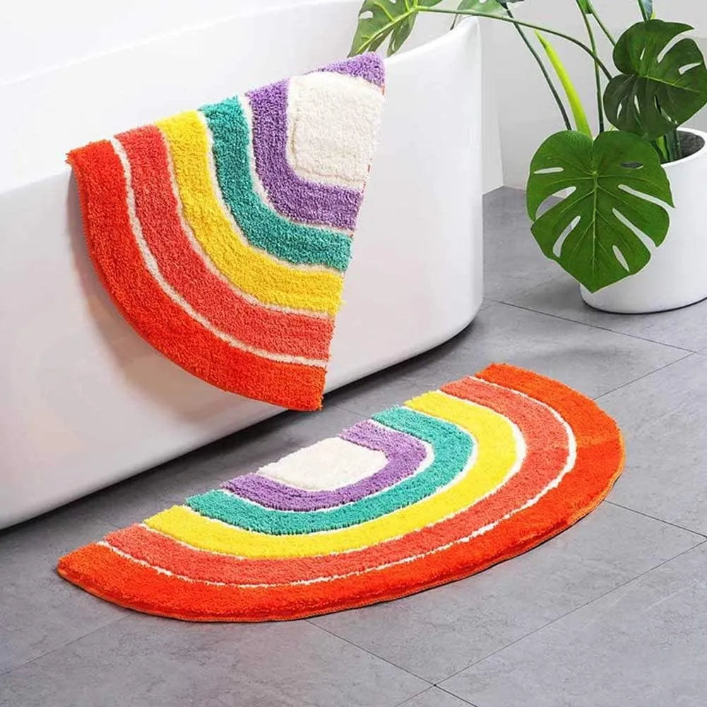 Half Moon Rainbow Bath Mat