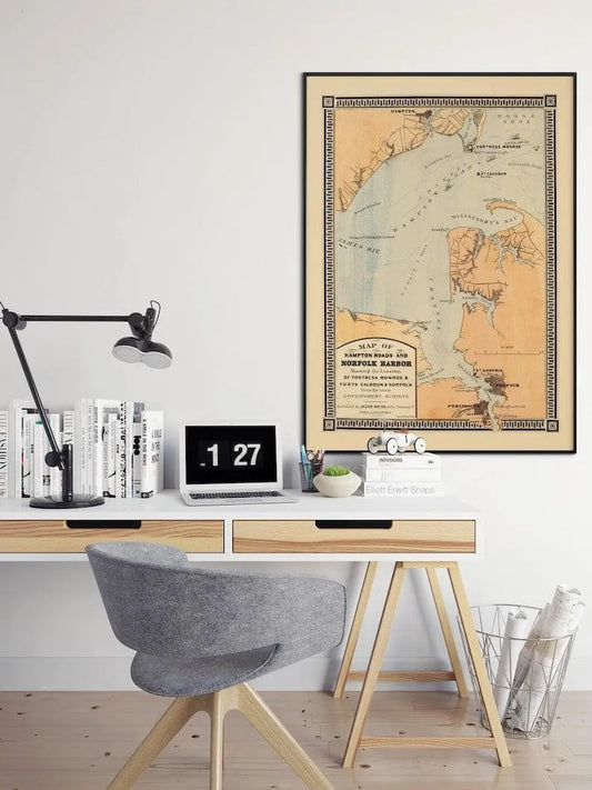 Hampton Roads Map Print| Art History