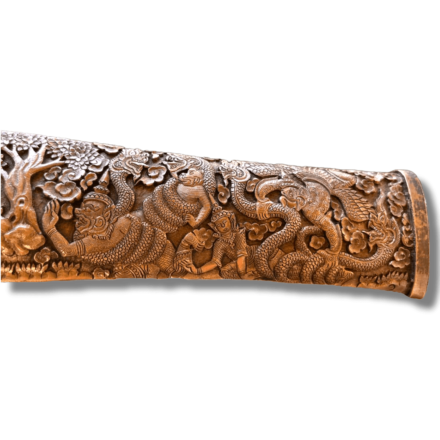 Hand Engraved Brass Khmer Knife with Case Hand Engraved Brass Khmer Knife with Case 