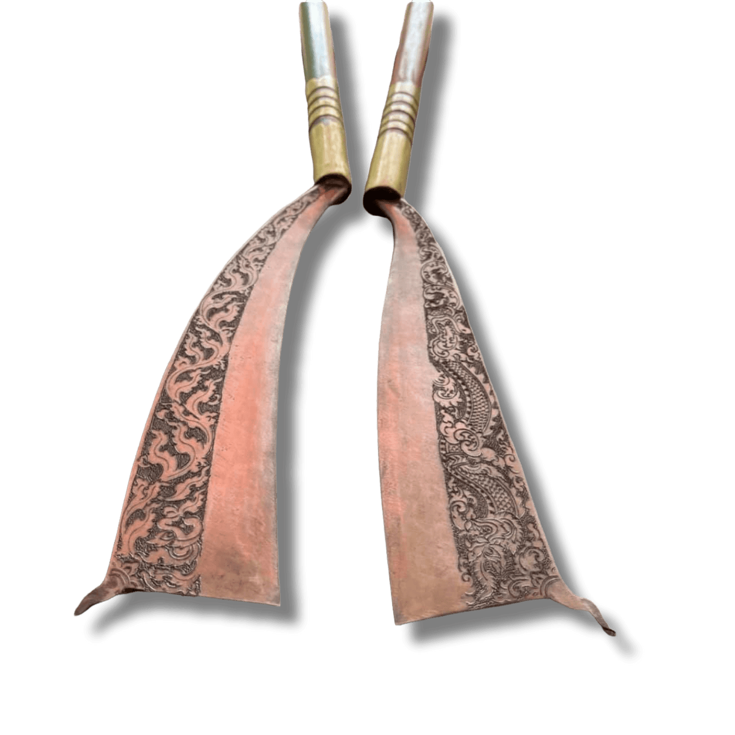 Hand Engraved Khmer Machete Knife with Long Handle Hand Engraved Khmer Machete Knife with Long Handle 