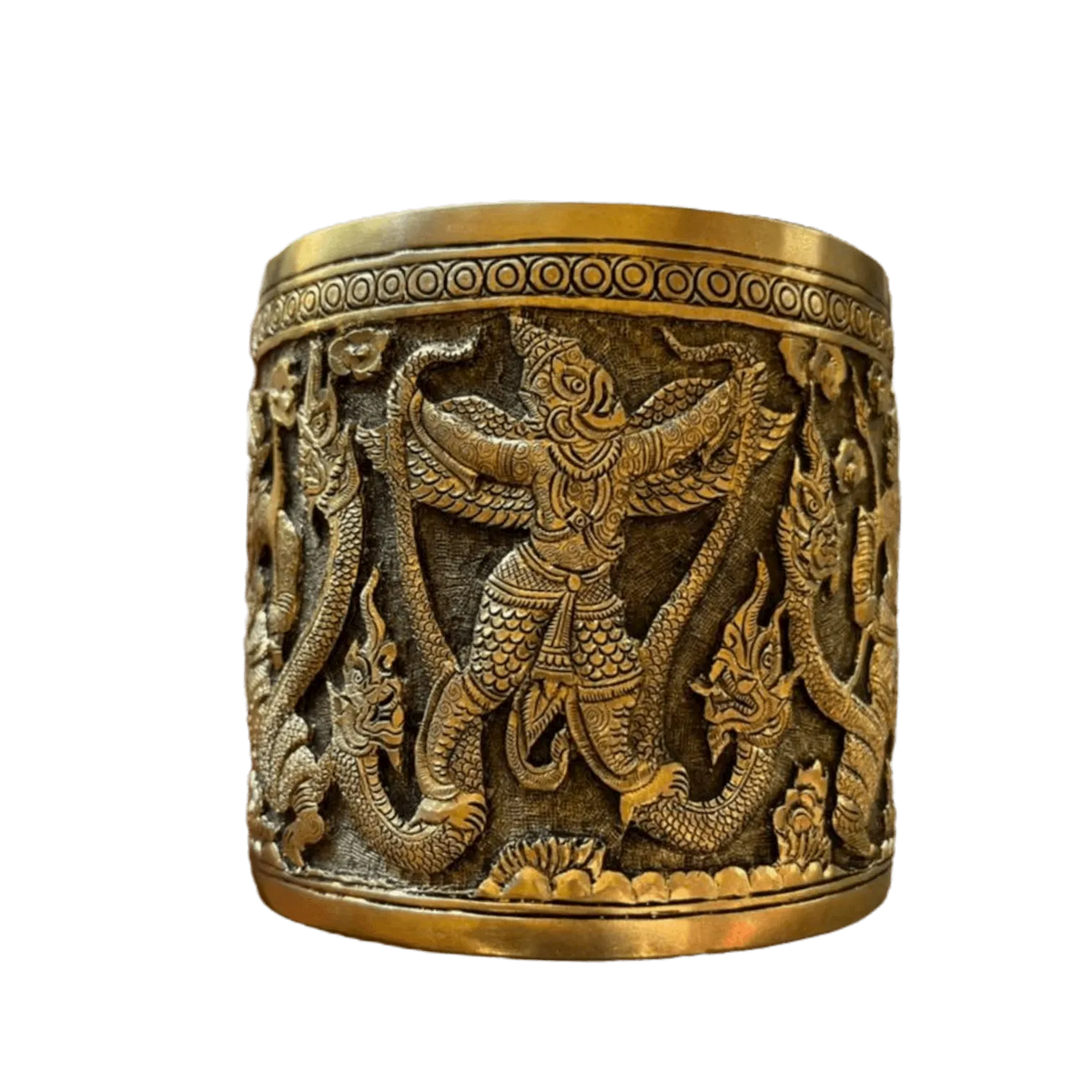 Hand Engraved Solid Brass Mug with Handle - Godly World