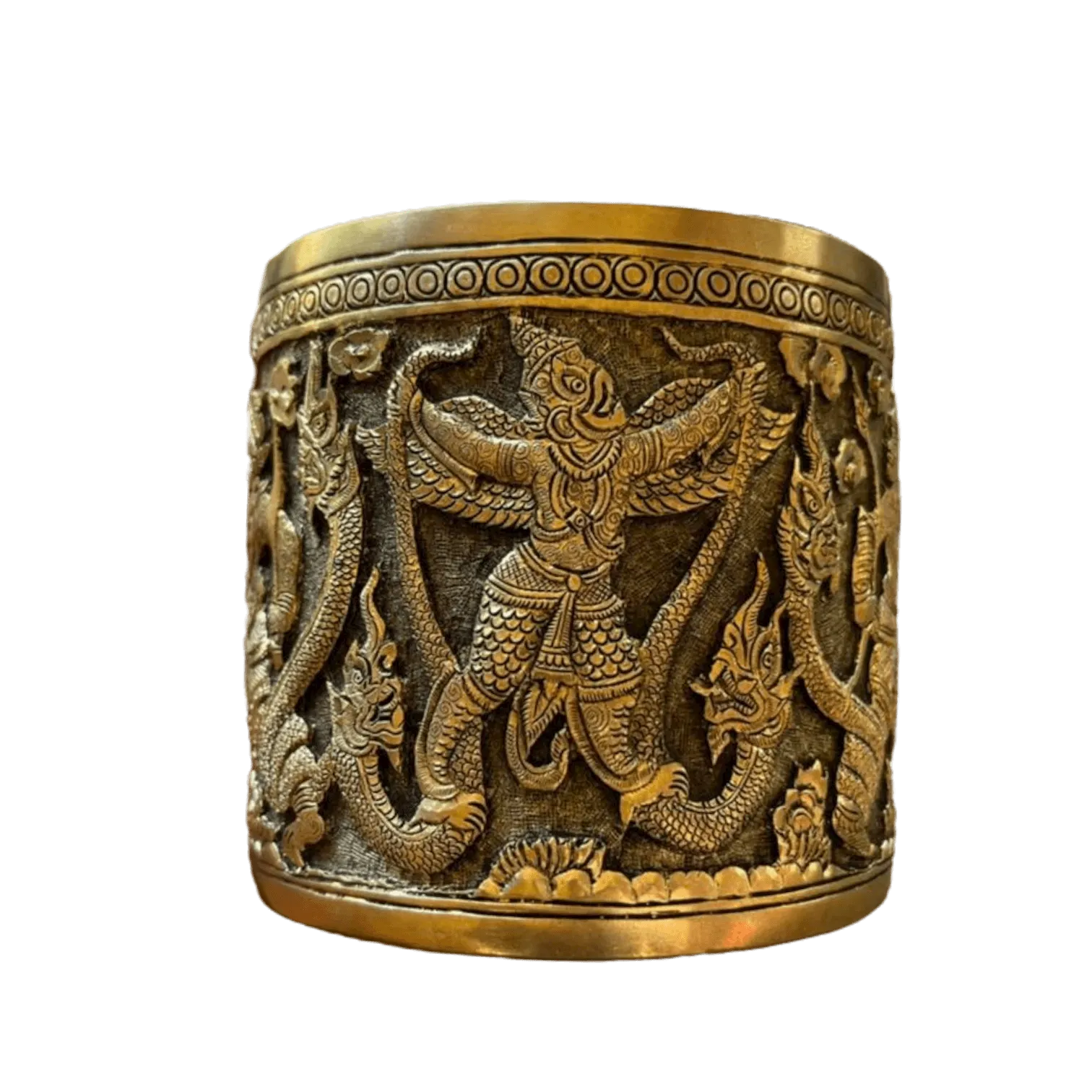 Hand Engraved Solid Brass Mug with Handle - Godly World