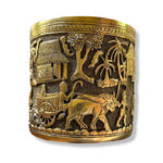 Hand Engraved Solid Brass Mug with Handle - Khmer Rural