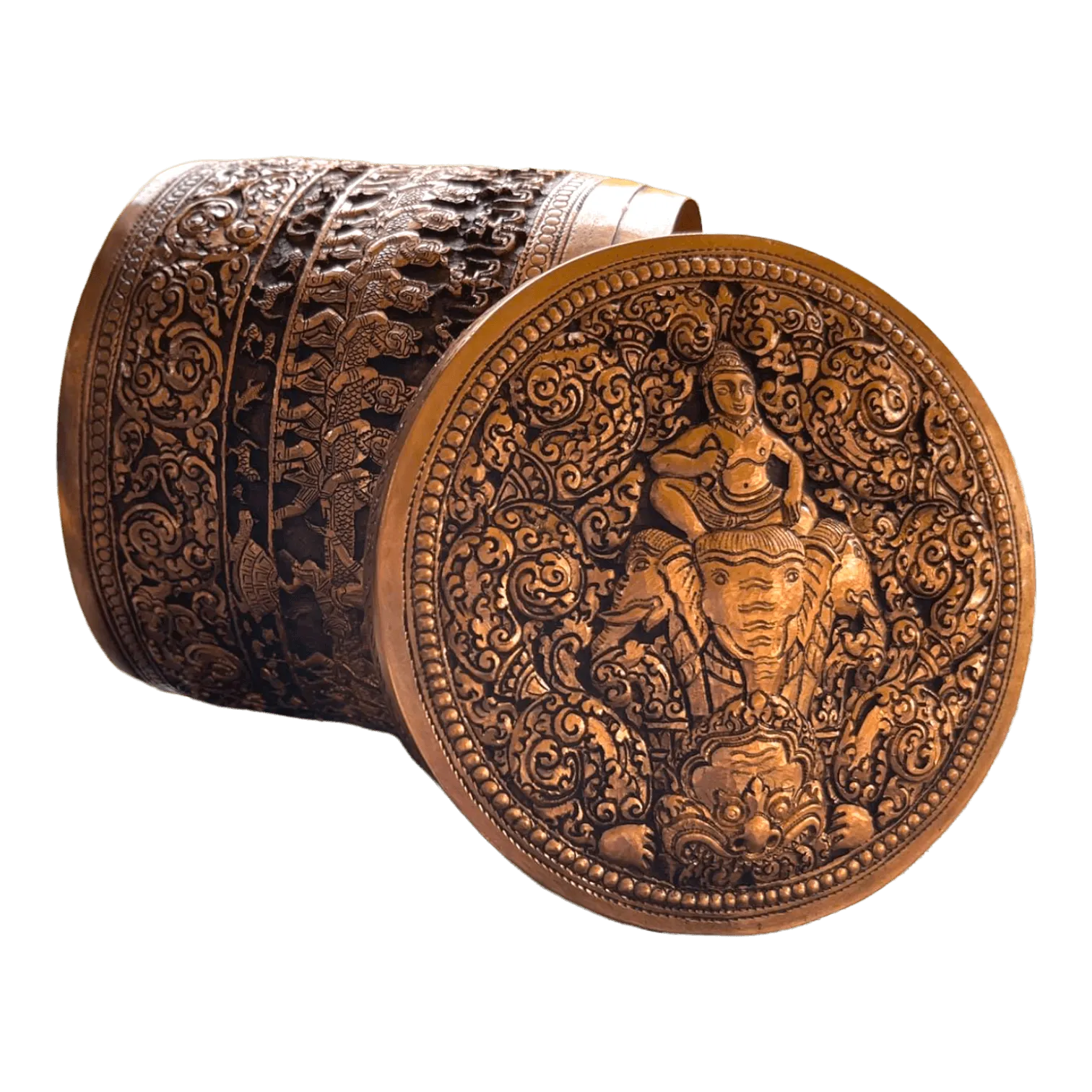 Hand Engraved Solid Brass Niello Betel Box