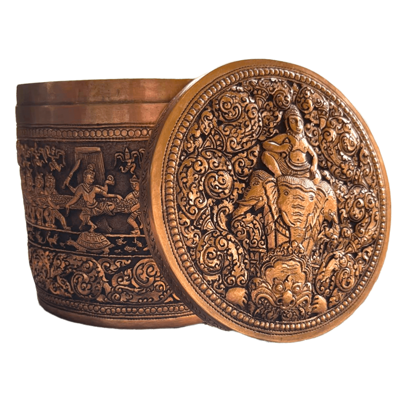 Hand Engraved Solid Brass Niello Betel Box Hand Engraved Solid Brass Niello Betel Box 