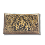 Hand Engraved Solid Brass Niello Rectangular Betel Box - Apsara