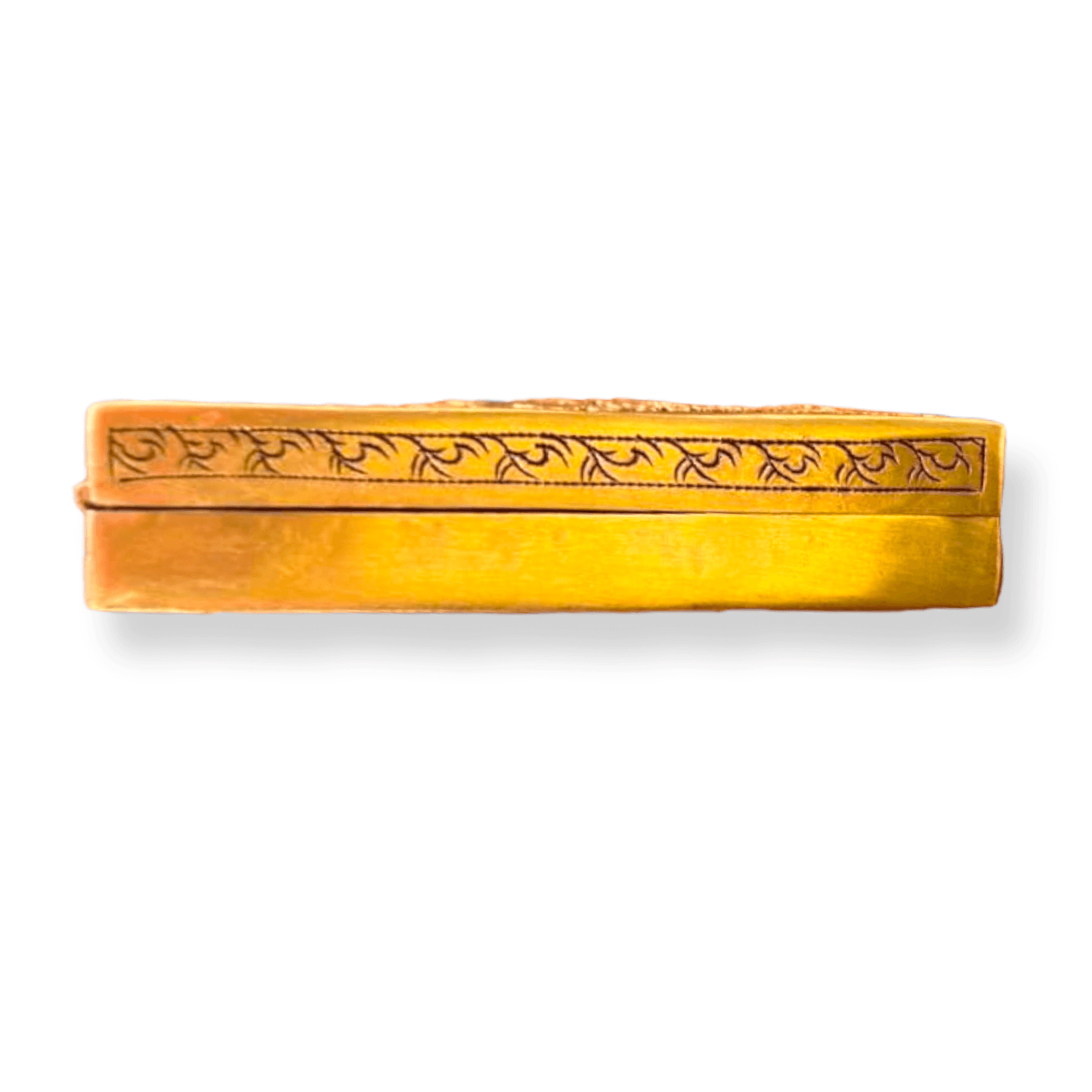 Hand Engraved Solid Brass Niello Rectangular Betel Box - Apsara 