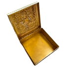 Hand Engraved Solid Brass Niello Rectangular Betel Box - Apsara