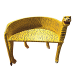 Hand Crafted Wooden Tiger Maharaja Chair - Yellow Left Side