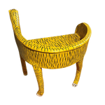 Hand Crafted Wooden Tiger Maharaja Chair - Yellow