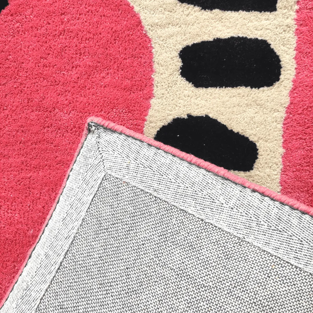 Hand Tufted Pink Tiger Wool Area Rug