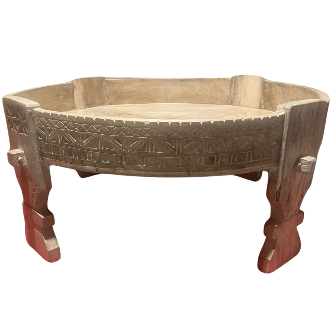 Hand Carved Wooden Chakki Table