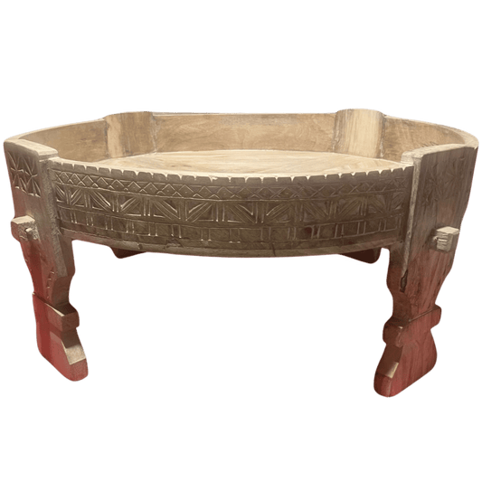 Hand Carved Wooden Chakki Table