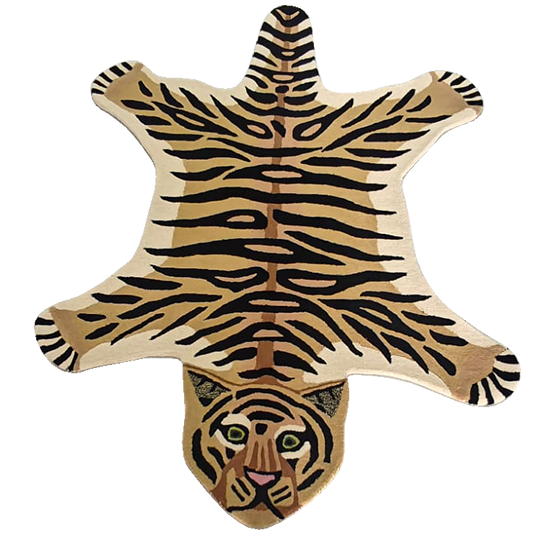 Hand Tufted Mini Tiger Wool Rug