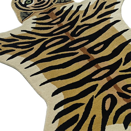Hand Tufted Mini Tiger Wool Rug
