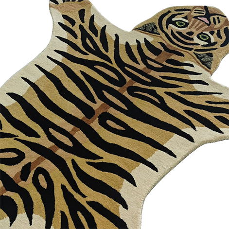 Hand Tufted Mini Tiger Wool Rug
