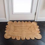 Handmade Mini Scalloped Jute Rug - Natural Color