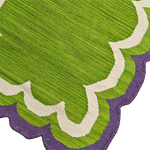 Handmade Scalloped Cotton Area Rug - Light Green