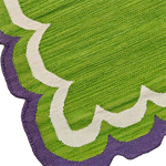 Handmade Scalloped Cotton Area Rug - Light Green