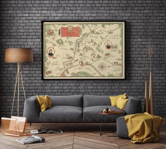 Hartford Map Wall Print| Connecticut Map