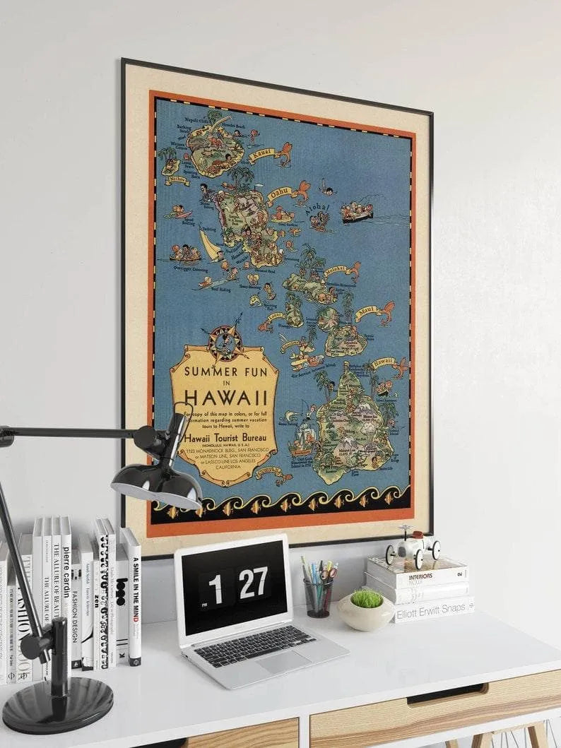 Hawaii Map Print| Art History