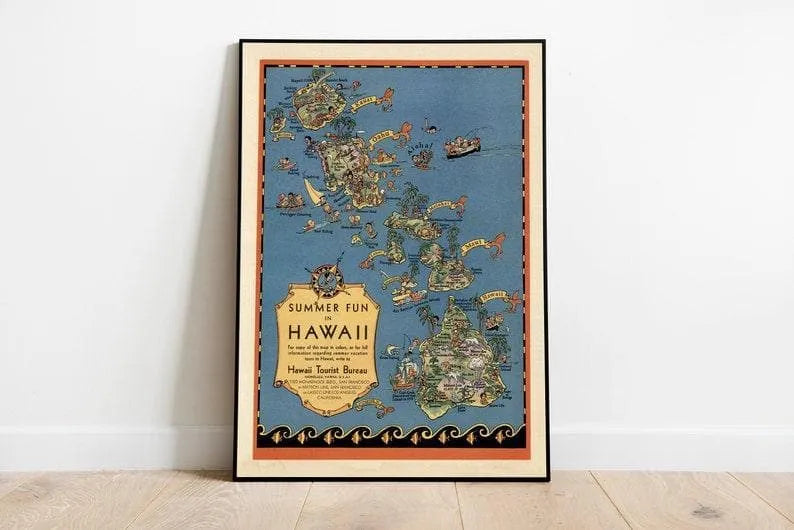 Hawaii Map Print| Art History