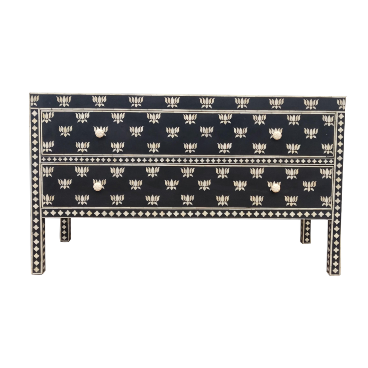 Hazel Bone Inlay 2-Drawer Sideboard – Black
