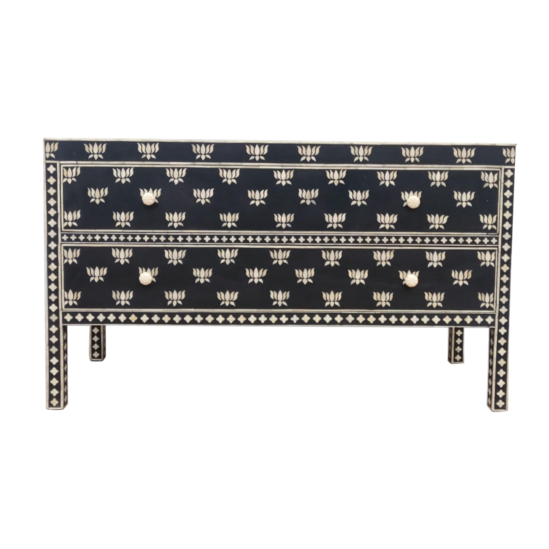 Hazel Bone Inlay 2-Drawer Sideboard – Black