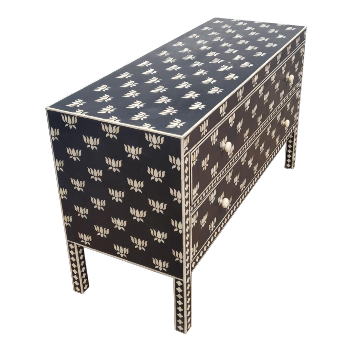 Hazel Bone Inlay 2-Drawer Sideboard – Black