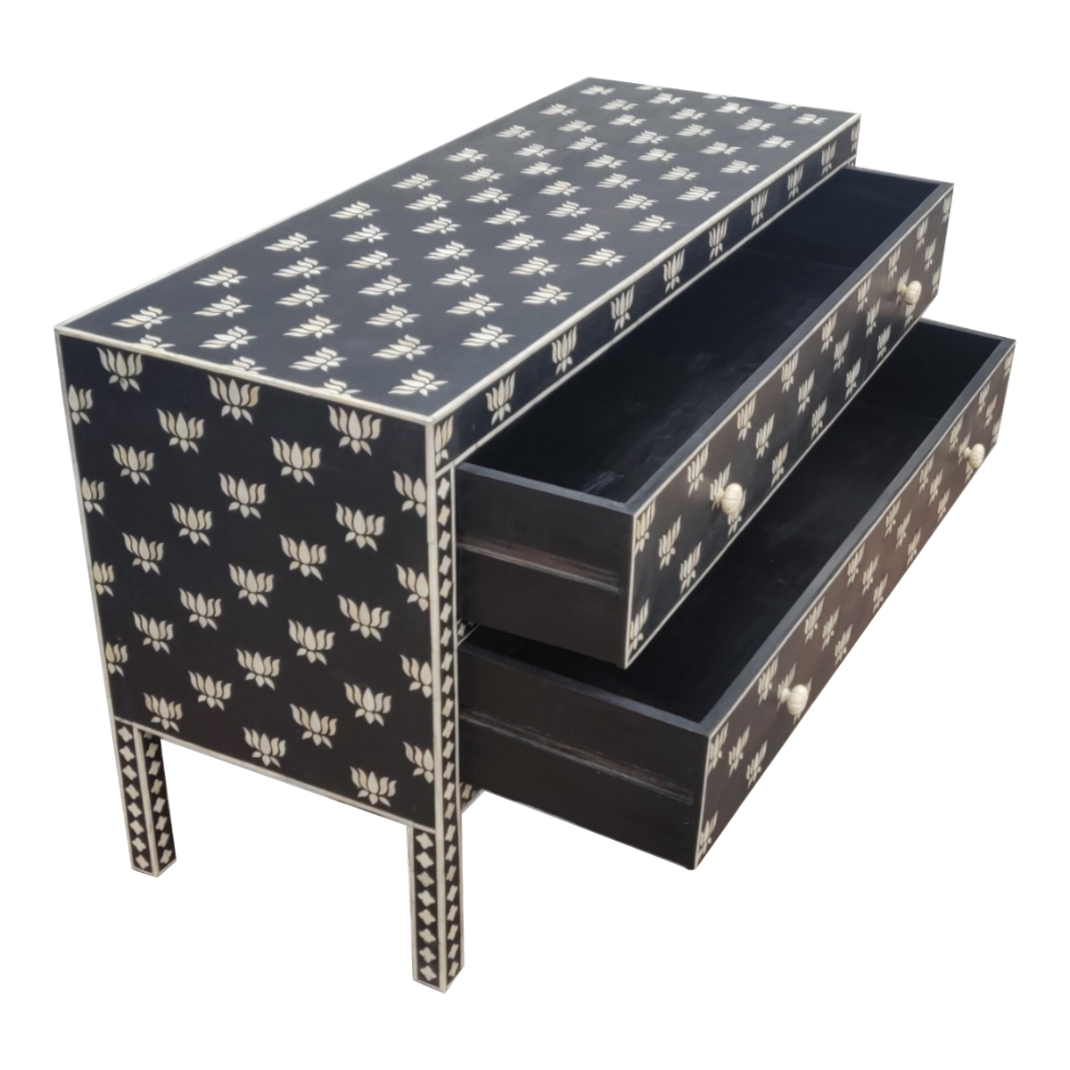 Hazel Bone Inlay 2-Drawer Sideboard – Black