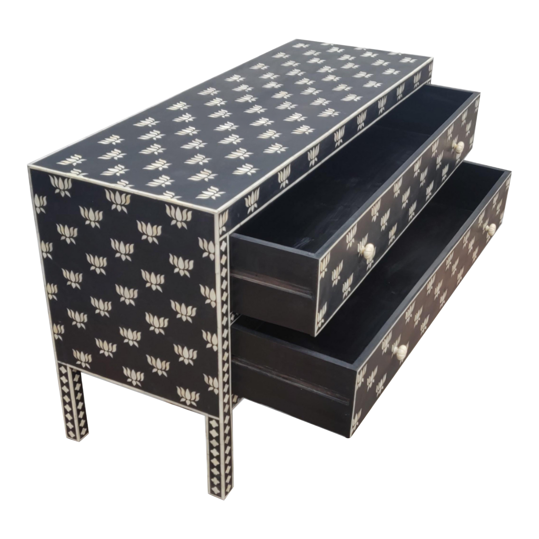 Hazel Bone Inlay 2-Drawer Sideboard – Black