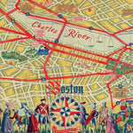 Historical Map of Boston, Massachusetts 1935| Framed Art Print