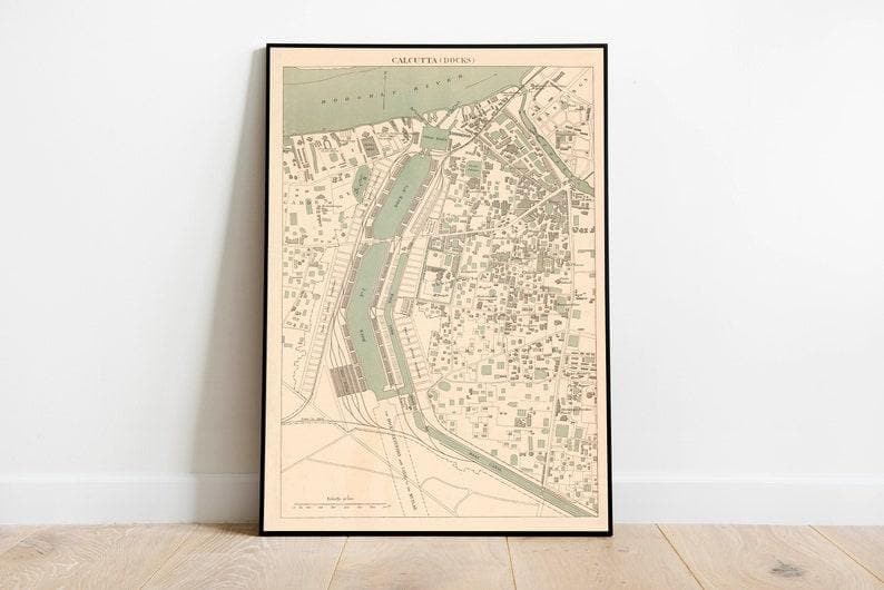Historical Map of Calcutta| Maps of India| Poster Print| Historical Map of Calcutta| Maps of India| Poster Print| 