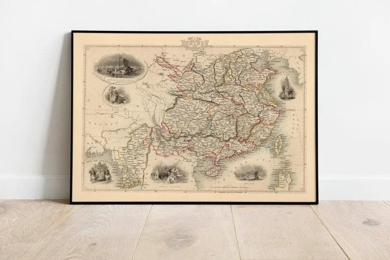 Historical Map of China and Myanmar 1851