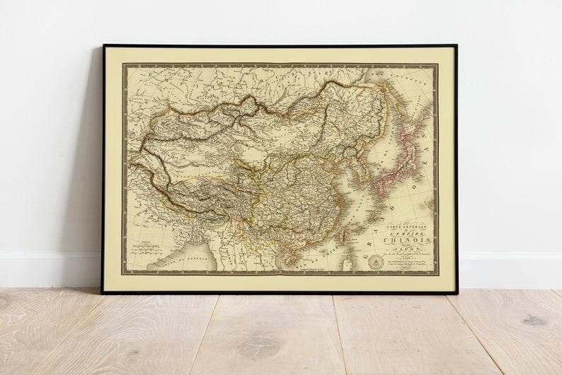 Historical Map of Chinese Empire and Japan 1821 Historical Map of Chinese Empire and Japan 1821 