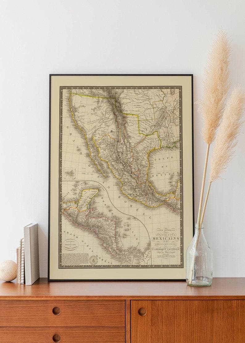 Historical Map of Mexico 1821| Old Map Wall Decor Historical Map of Mexico 1821| Old Map Wall Decor Historical Map of Mexico 1821| Old Map Wall Decor 